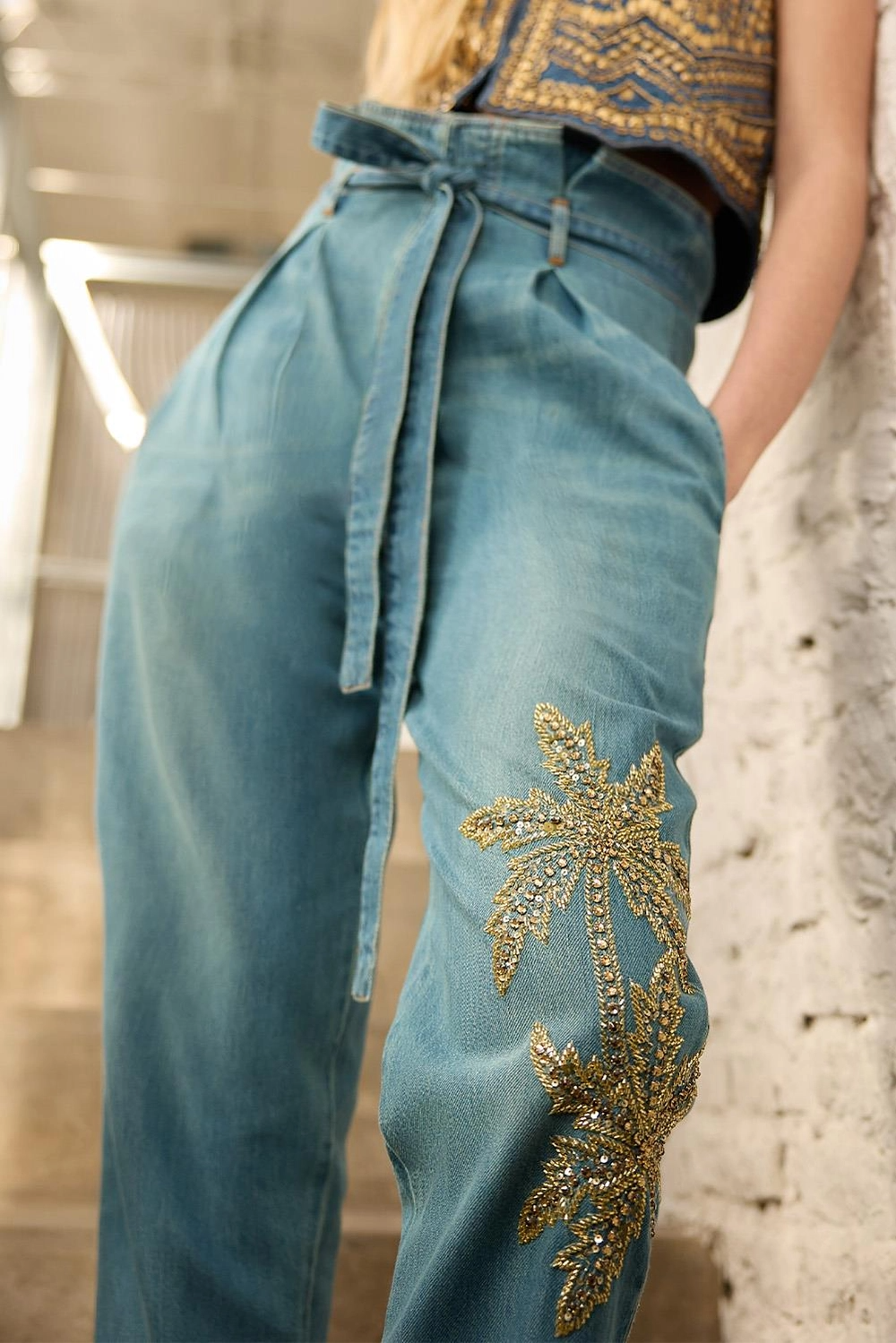 Pantalon Denim Palms