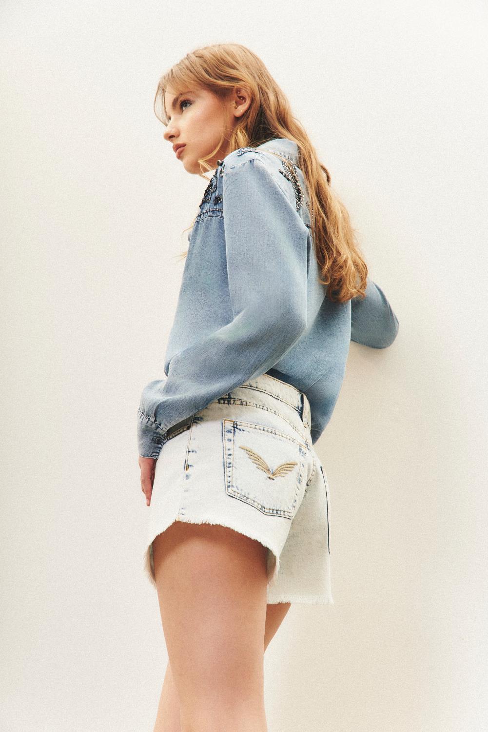 Short Summer Bleach Denim