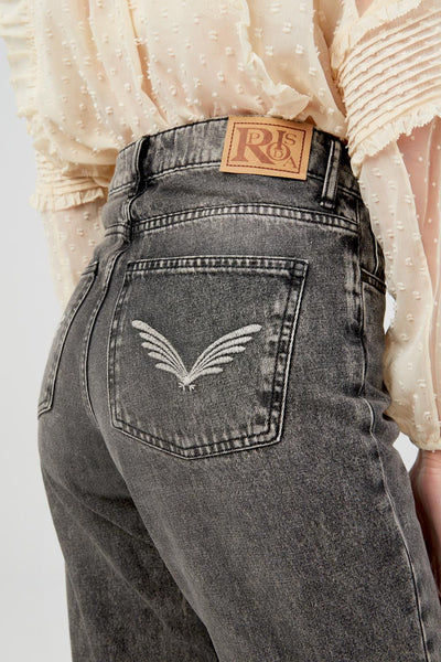 Jean Mom High Rise Light Black