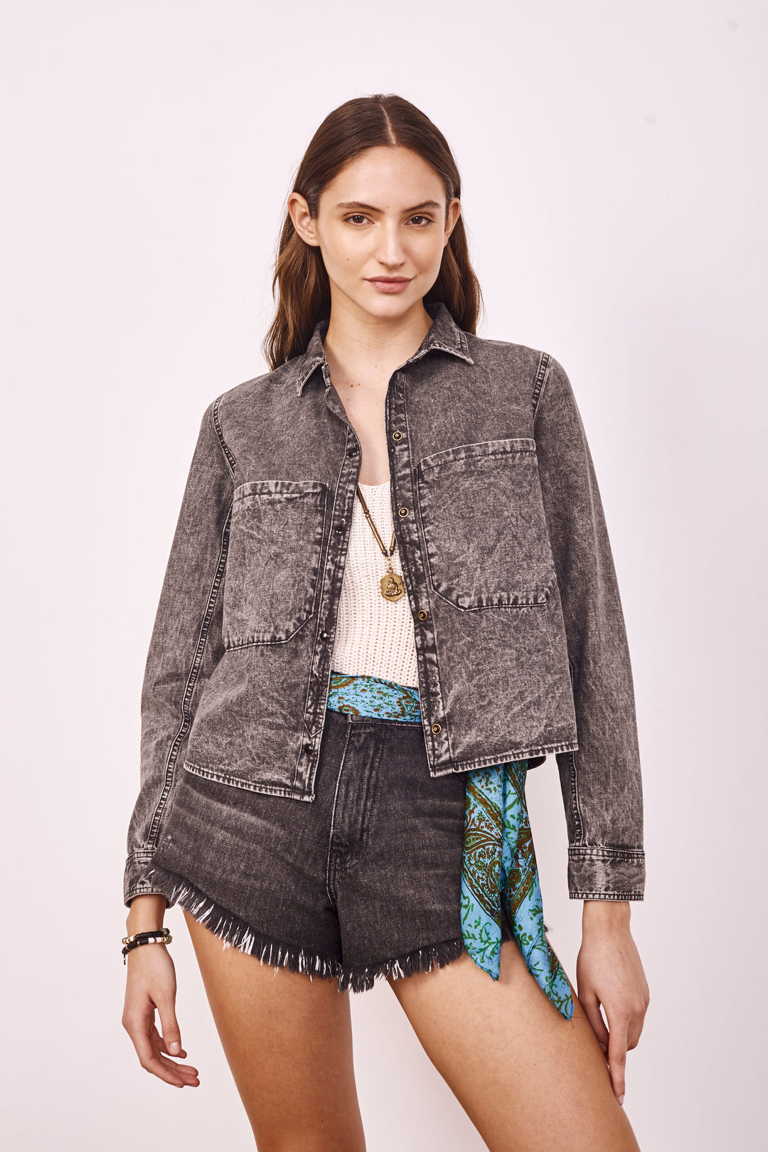 Camisa Suede Denim